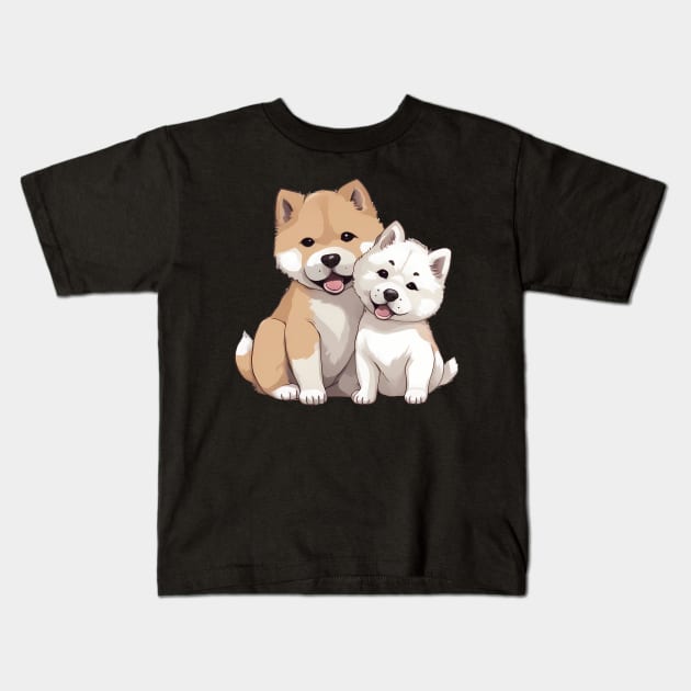 cute akita puppy Kids T-Shirt by animegirlnft